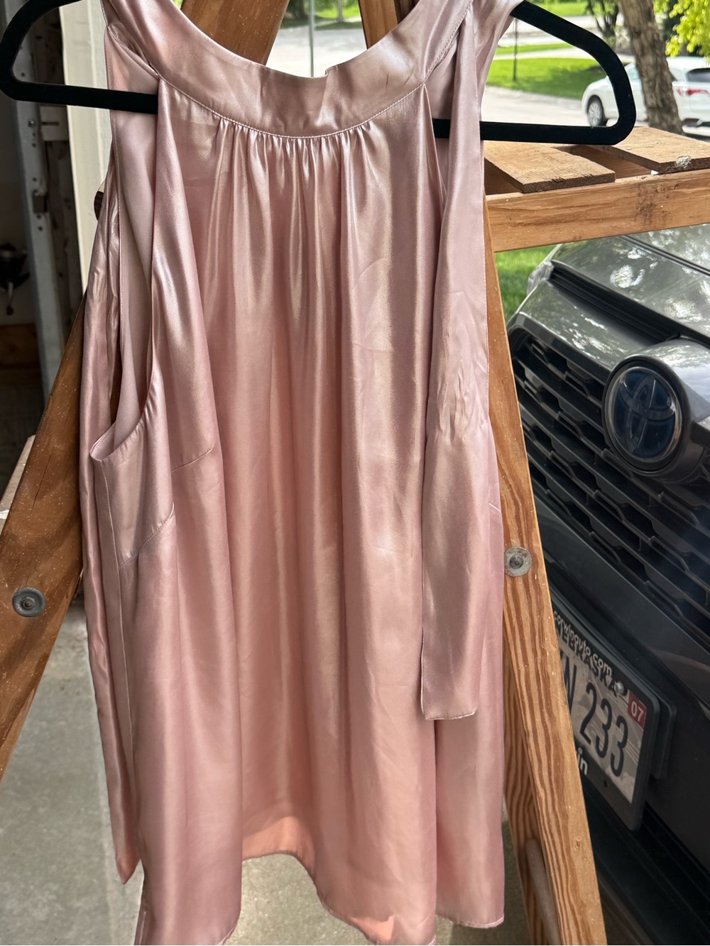Talbots Blush Pink Satin Sleeveless Halter Neck Top